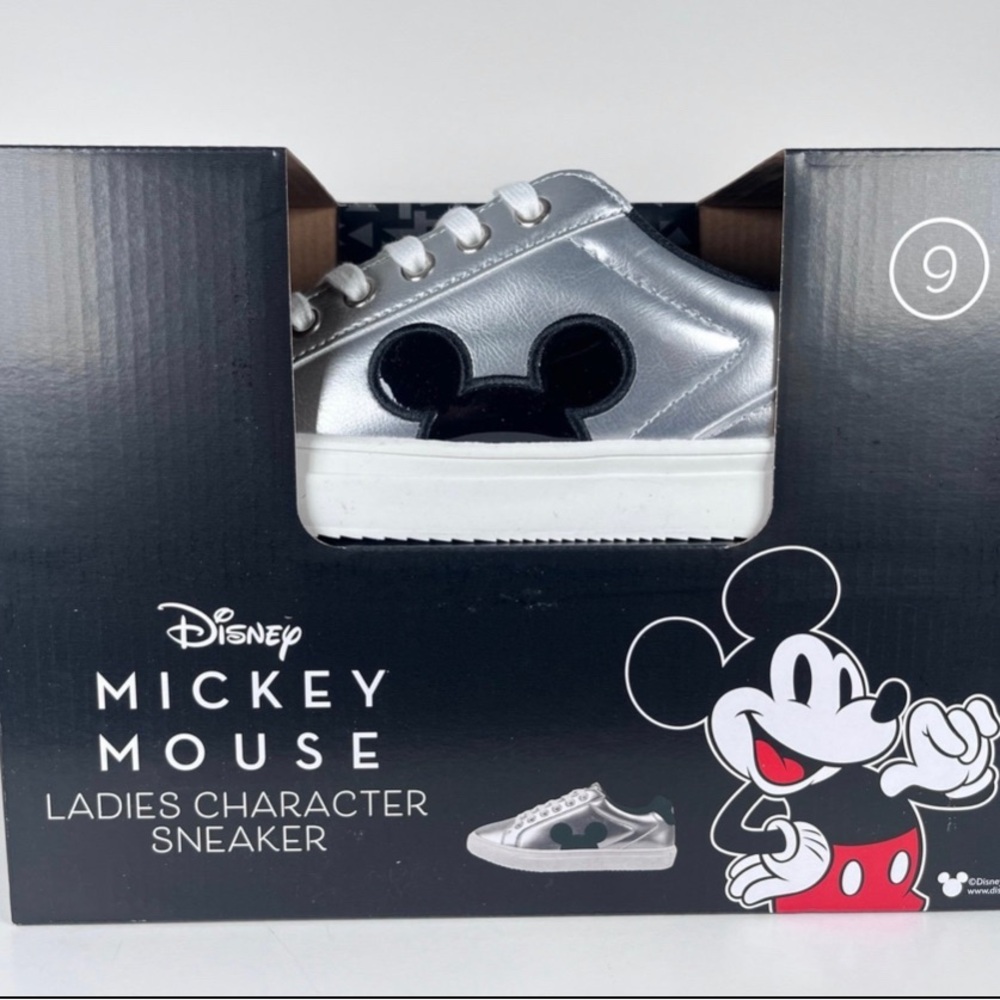 Disney Silver and Black Mickey Mouse Women's Sneaker